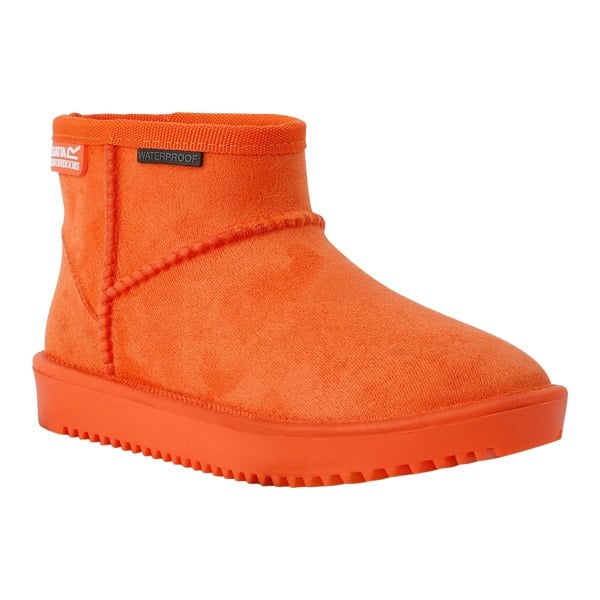 Regatta Childrens/Kids Risely Faux Fur Lined Waterproof Snow Boots - Orange