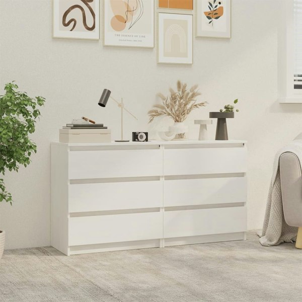 Berkfield Bedside Cabinets 2 pcs White 60x36x64 cm Solid Pinewood