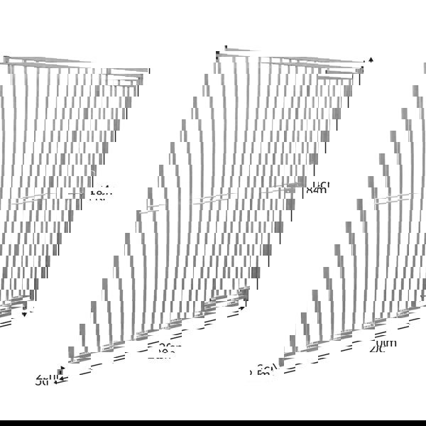 Monstershop 2m Dog Run Panel With Door – 5cm Bar Spacing