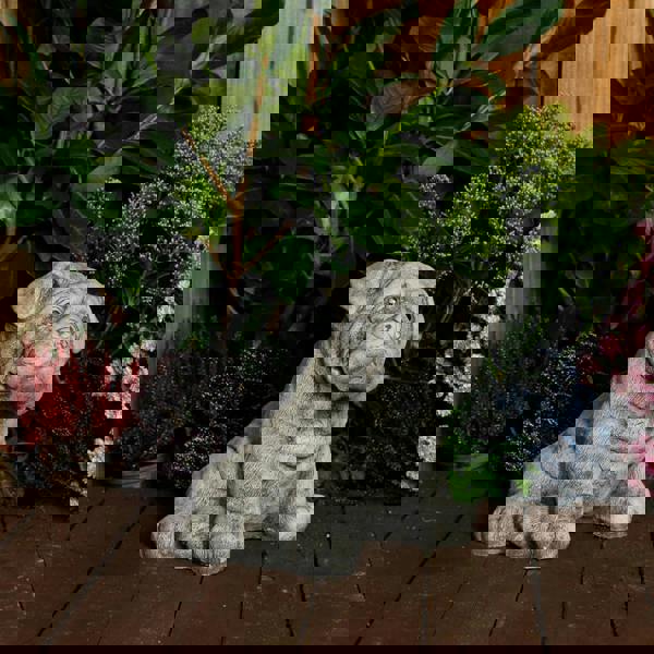 Cute Bulldog Pup Garden Ornament Dog Statue 