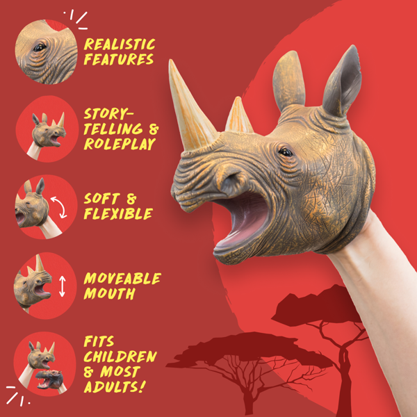 Wildthings Wild Thingz Rhino Hand Puppet