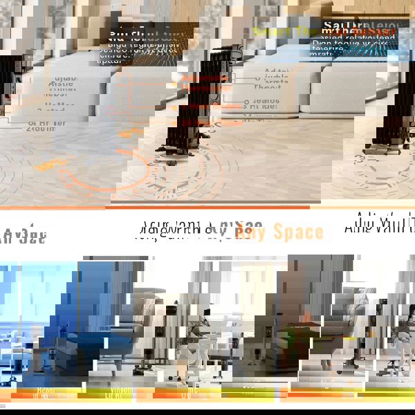 PureMate 2500W 11 Fin Oil Filled Radiator – Black