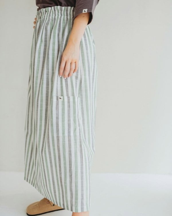 Anna Multicolur Multifunctional Stripe Print Maxi Skirt- image 10