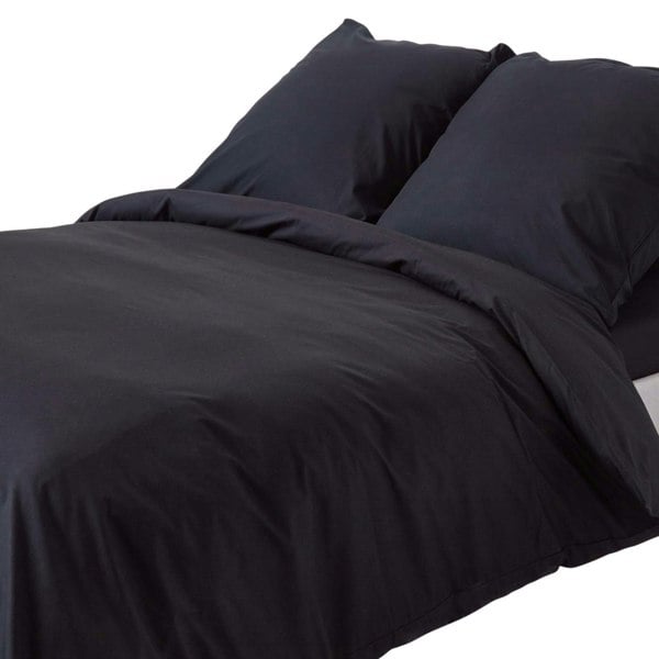 HOMESCAPES Crisp & Cool 200 TC Egyptian Cotton Percale Duvet Cover Set, European Size