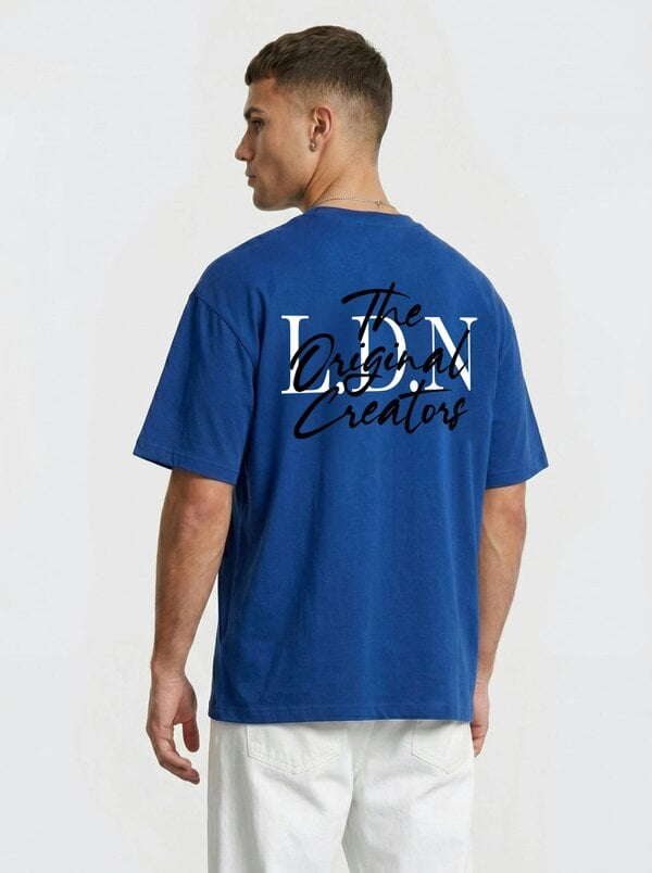 London Attitude Original Creators Oversized Heavyweight Streetwear Graphic T-Shirt - Royal Blue