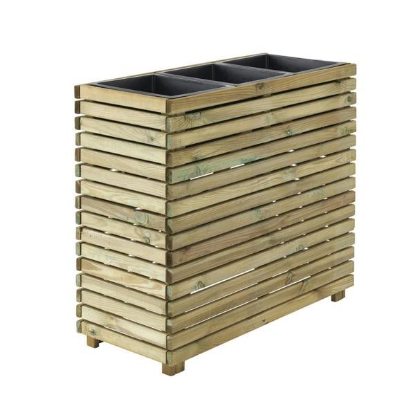 Cerland Horizon Tall Slatted Wooden Planter 90cm x 40cm 40L Modern Trough
