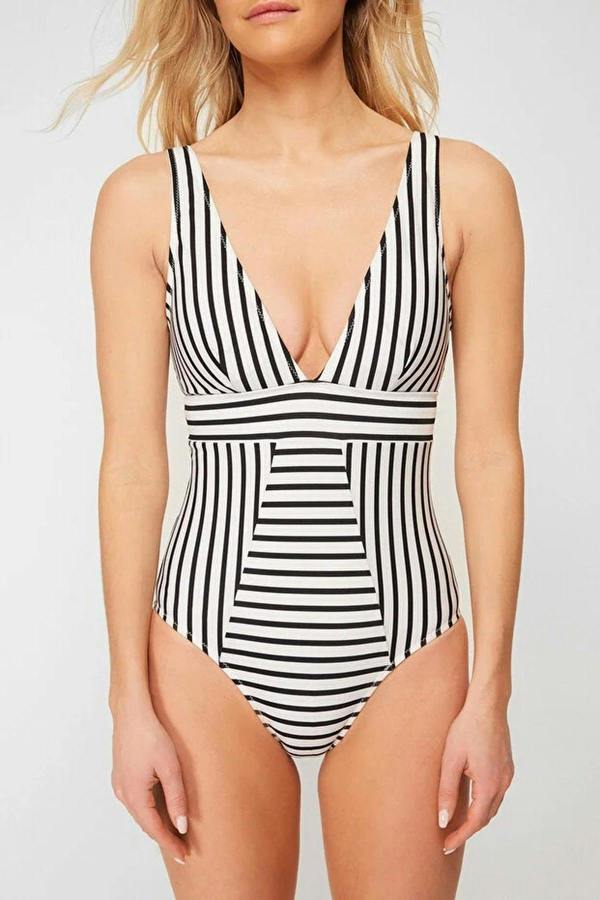 WOVCOR Slimming Effect V-Neck Padded Regular Swimsuit