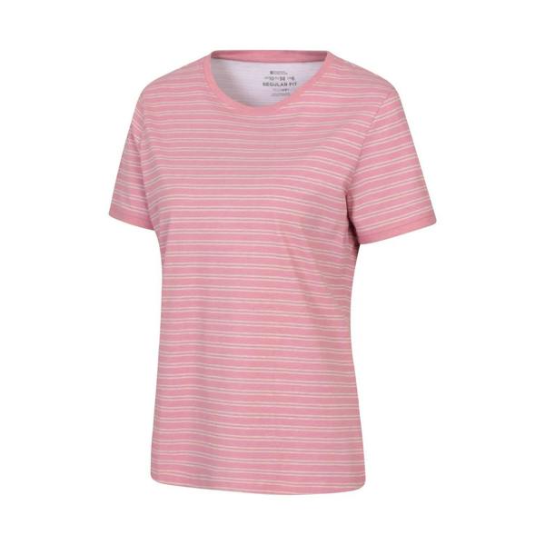 Mountain Warehouse Womens/Ladies Contrast Striped Ribbed T-Shirt - Light Pink - 
