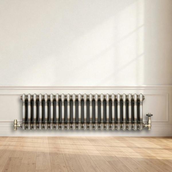 Monstershop Traditional 3 Column Radiator - 300 x 830mm - Raw Metal