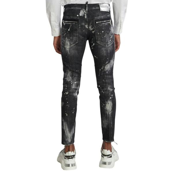 DSQUARED2 Skater Jean Paint Effect Black Denim Jeans W32