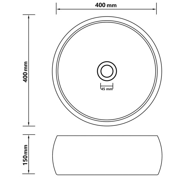 Berkfield Luxury Wash Basin Round Matt Dark Green 40x15 cm Ceramic