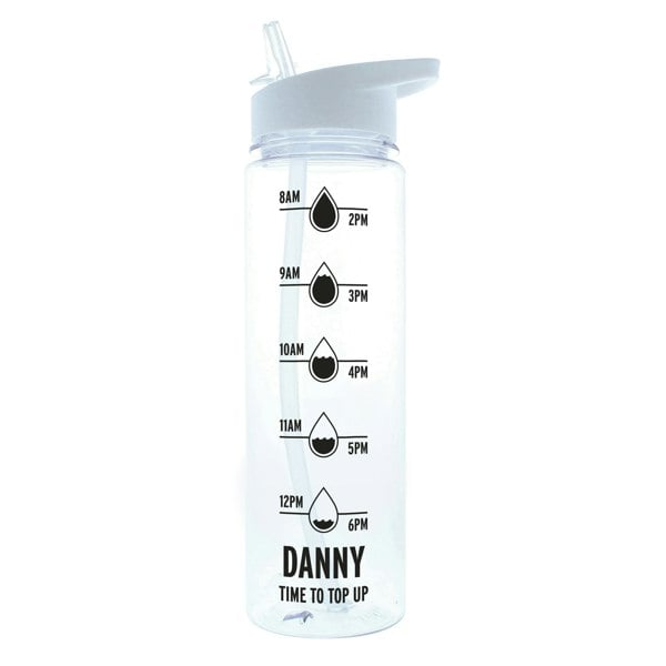Personalised Memento Company Personalised Black 'Hydration Tracker' Water Bottle