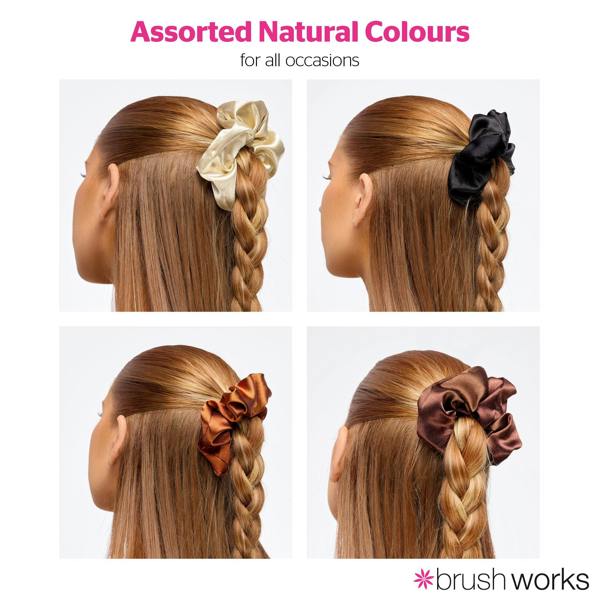Brushworks Natural Satin Scrunchies