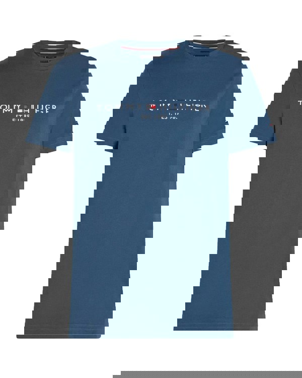 Tommy Hilfiger Tommy Logo Basic Mens T-Shirt - Aegean Sea