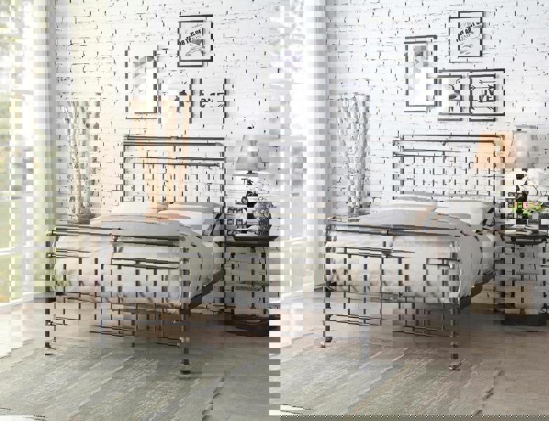 Flintshire Furniture Cilcain King Size 5ft Black/Silver Metal Bed Frame