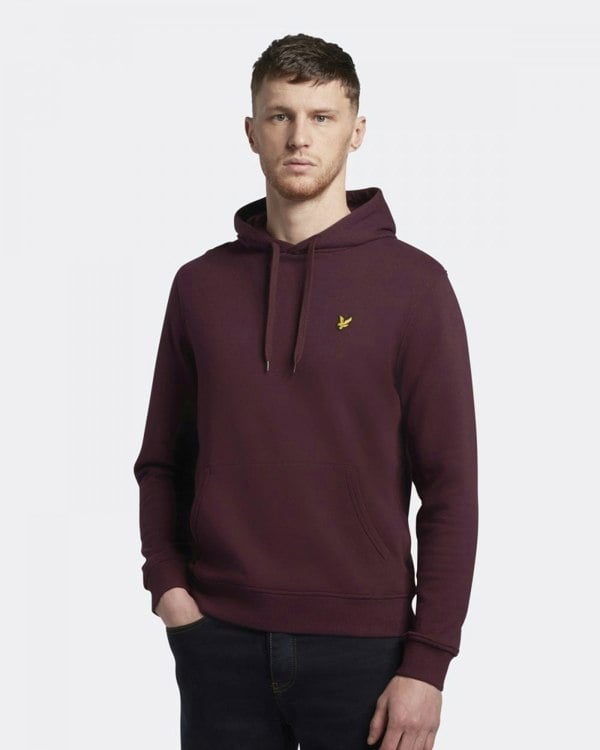 Lyle & Scott Mens Pullover Hoodie - Z562 Burgundy