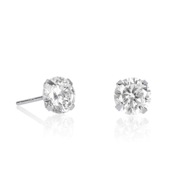 namana Dainty Solitaire Stud Earrings in 925 Sterling Silver For Women