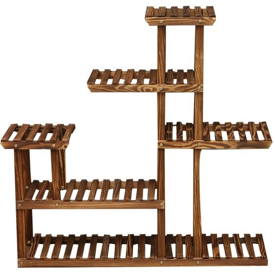 Neo 6 Tier Wooden Indoor Outdoor Shelf Plant Stand Display Rack