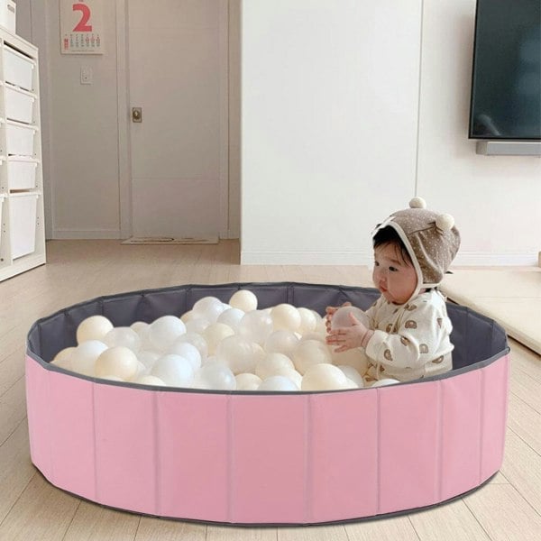 Joyful Playtime Pink Bubble Ball Pit for Kids Living and Home