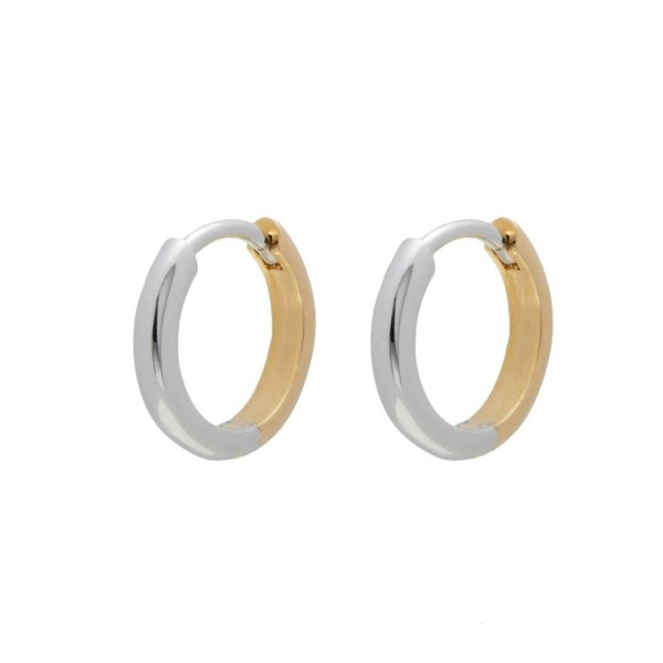 Gold Trip Two Tone Huggie Hoops