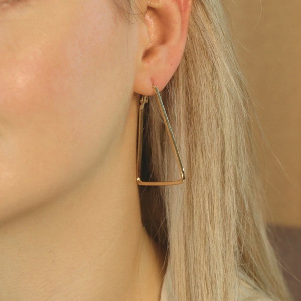 The Colourful Aura Large Triangle Summer Beach Dainty Hoop Earring