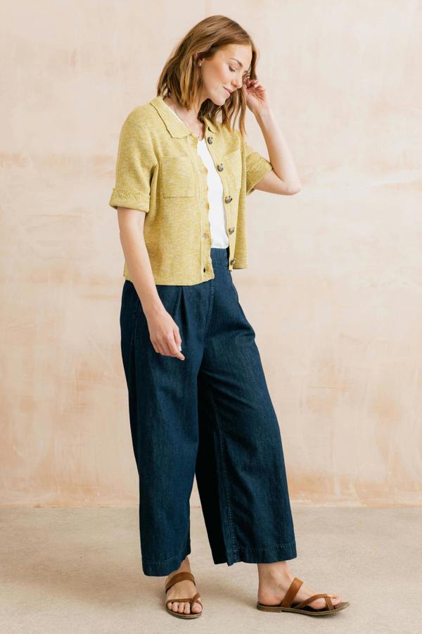 Lily & Me Phoebe Short Sleeve Knitted Jacket Lime