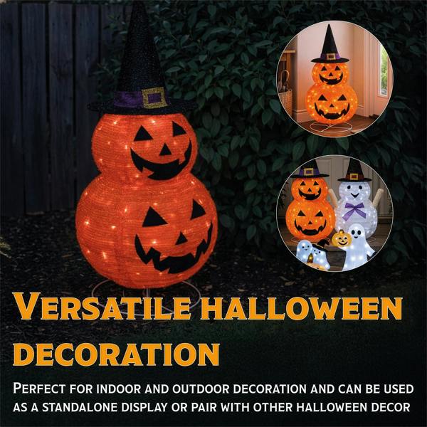 Fxlab Foldable Pumpkins Outdoor Battery Decoration with 50cm Cable Timer