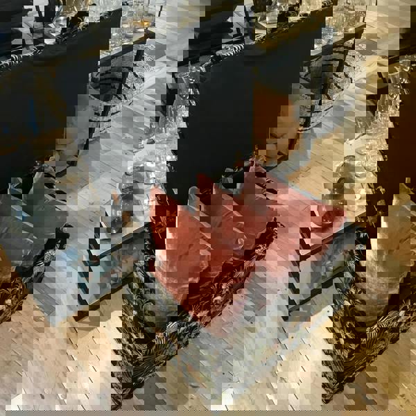 Handcrafted UK small tufted footstool ottoman
