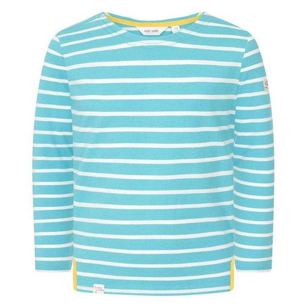 Lazy Jacks Girls Breton Top - Turquoise - 