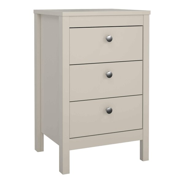 Wyld Haus Gossmere Natural Cashmere Bedside Table 3 Drawers