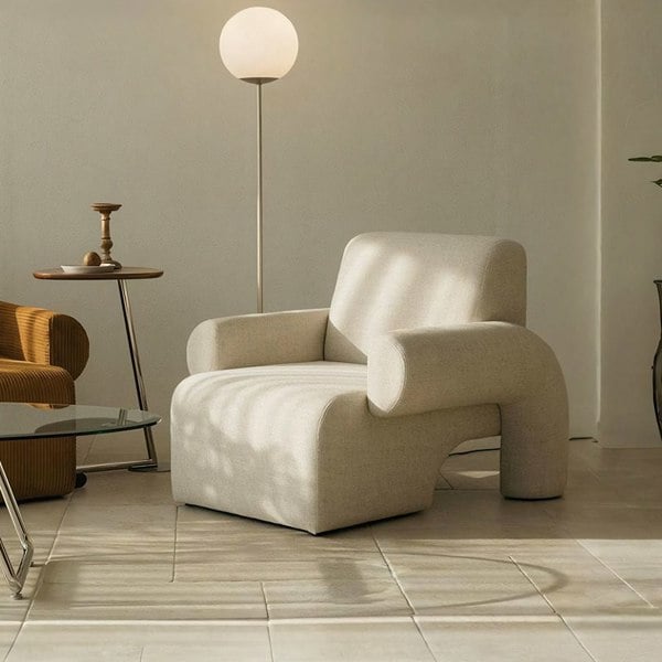 Giacinta 7-Shape Linen Armchair, Single Sofa-Rit Concept-Rit Concept