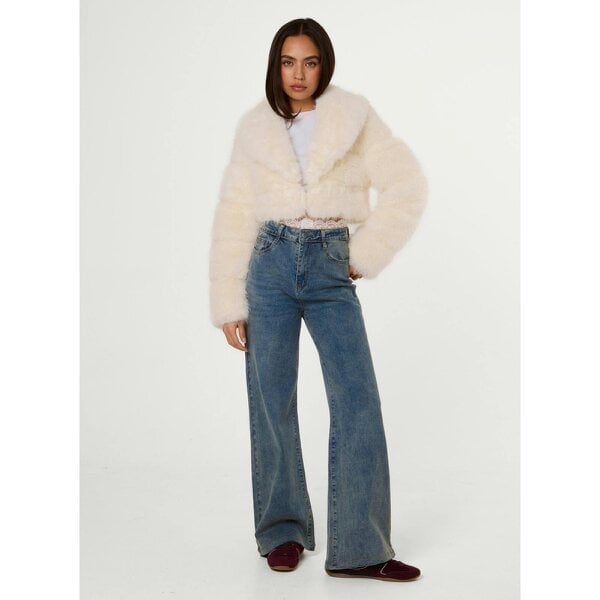 Pink Vanilla Pelted Fur Crop Jacket