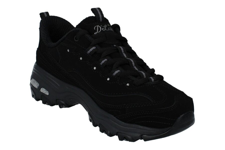 Skechers D'Lites Classic Remix Womens Trainers 150543 Shoes  BBK