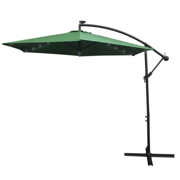 Monstershop Green 3m LED Cantilever Parasol