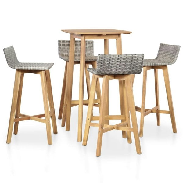 Berkfield 5 Piece Outdoor Dining Set Solid Acacia Wood