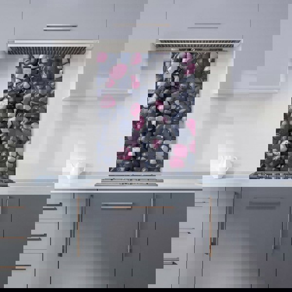 Warren Reed - Designer Blush and Charcoal Pebble Mix Kitchen Splashback