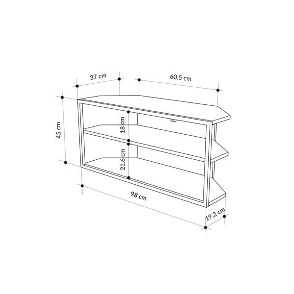 Decortie Modern Echo Corner TV Unit Versatile Design with Metal Frame and Shelf Media Centre 98cm