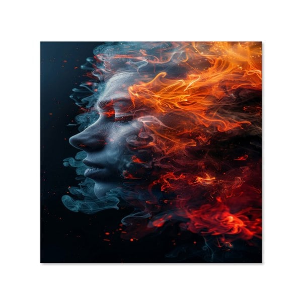 Warren Reed - Designer Fiery Mindscape: Portrait In Flames Kitchen Splashback