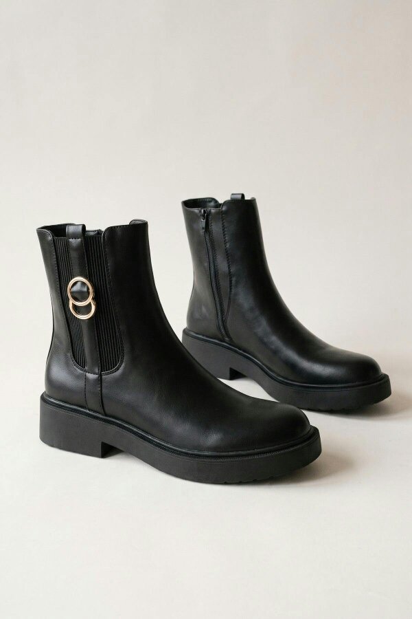 ikrush Pilar Gold Ring Chunky Chelsea Boots