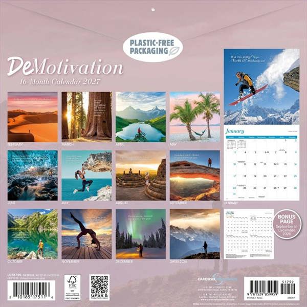 Demotivation Calendar 2027, Wall Calendars, Month To View, Lifestyle, Gift