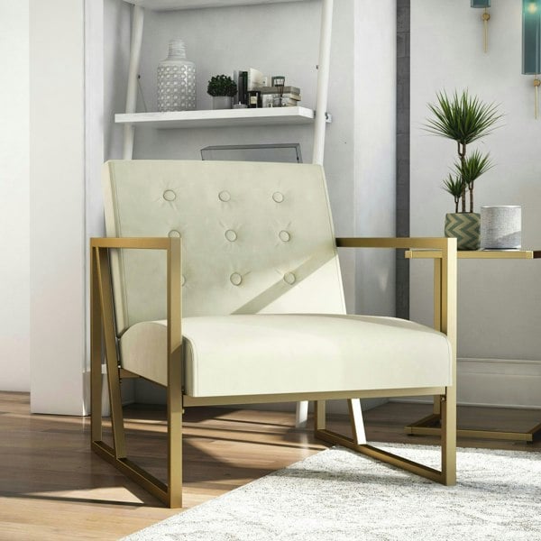 Dorel Home Lexington Modern Chair in Ivory