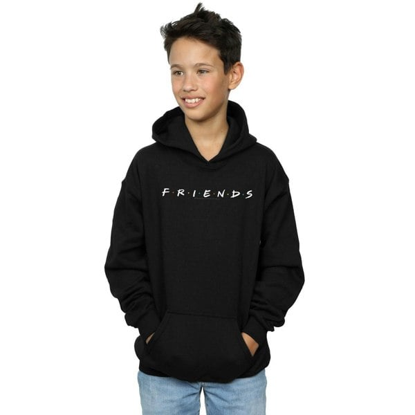 Friends Boys Text Logo Hoodie - Black