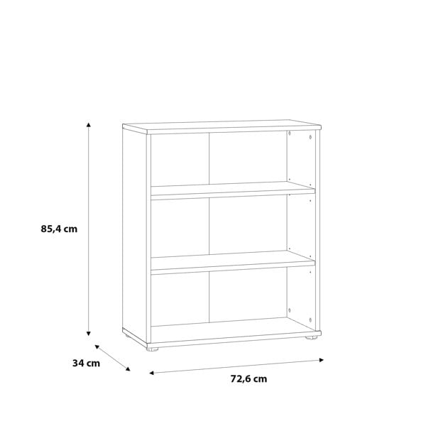 Furniture To Go Essential Low Wide 2 Shelf Bookcase in Vintage Oak