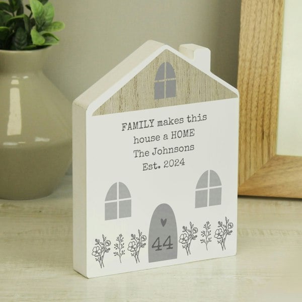 Personalised Memento Company Personalised Grey Wooden House Ornament