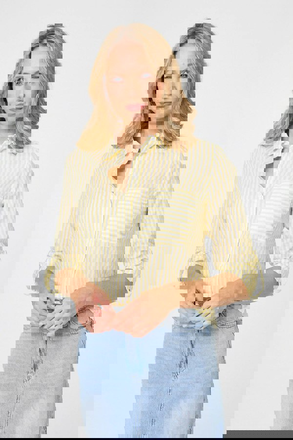 Yellow | Striped Long Sleeve Shirt
