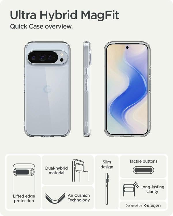 Spigen Ultra Hybrid Case for Google Pixel 10 Pro XL 6.8" Crystal Clear - ACS09738