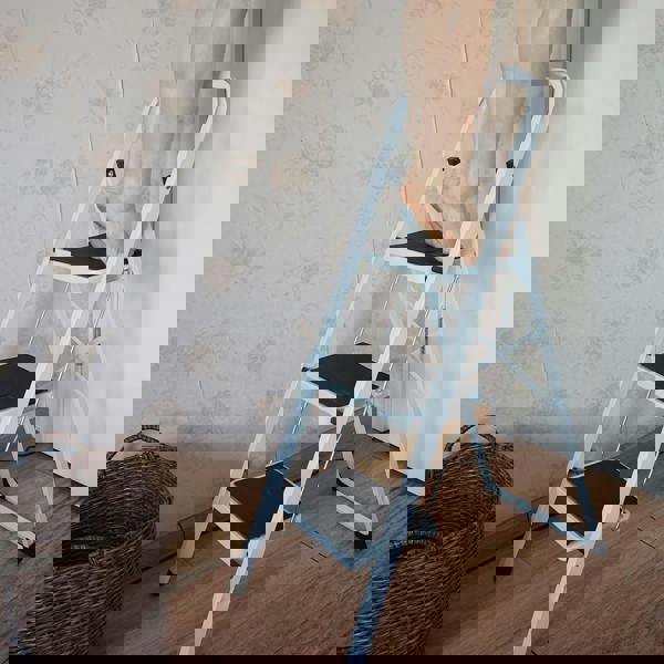 Gr8 Home 3 Step Ladder Folding Stool Non Slip Tread Heavy Duty Steel Foldable Home DIY