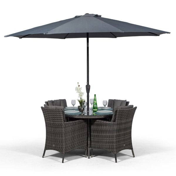 Giardino Savannah Round 4 Seater Rattan Patio Dining Set