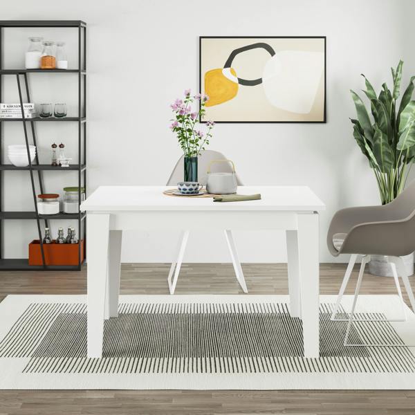 Decortie Tolmen Dining Table Rectangular Extendable Table for 4 Seater Contemporary Kitchen Table 120Wcm Living Room