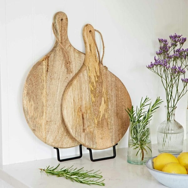 Paper High Natural Mango Wood Round Chopping Board